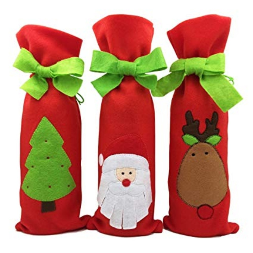 3pcs Santa Claus Wine Bottle Cover bags - Picture 2 of 7